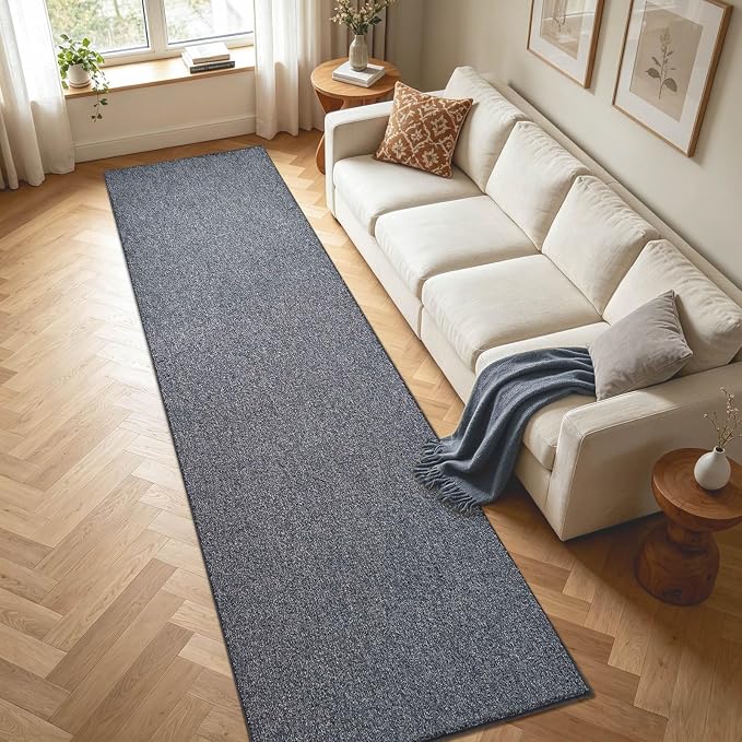 2x10 Grey Blue/White Runner Rug Washable Non-Slip - Image 4