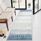 Lahome Moroccan Washable Blue Runner Rug 2x6 Rug Runners by Lahome