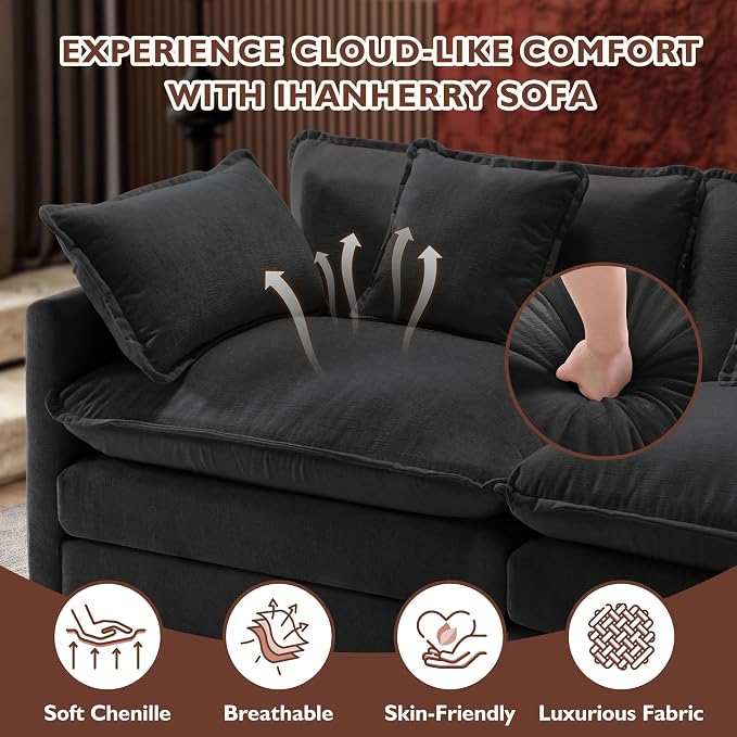 Ihanherry Cloud Sofa 77 Inch Loveseat, Modern Sectional Couch, 2-Seats Sofa - Image 5