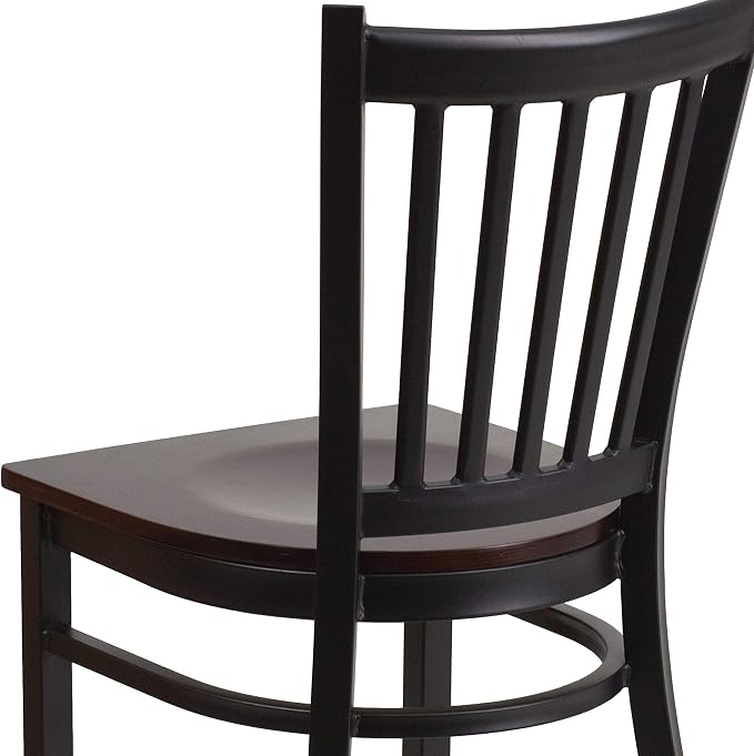 Flash Furniture HERCULES Series Black Vertical Back Metal Restaurant Chair - Image 8