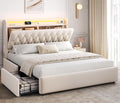 Queen LED Velvet Bed Frame by JOCOEVOL