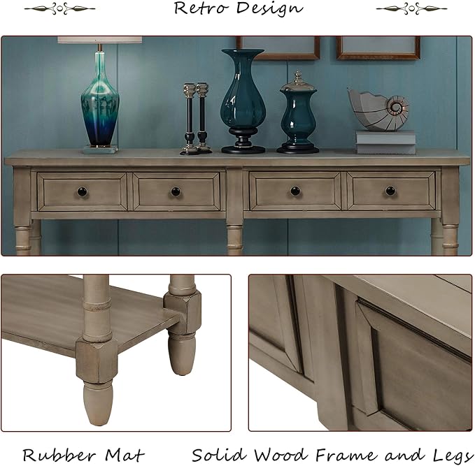 Merax Retro Console Table Sofa Table - Image 4