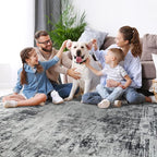 6x9 Area Rugs for Living Room Bedroom Dining Room Washable Black Grey | Soft - Image 7