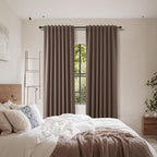 Mocha Mousse 100% Blackout Linen Curtains 96 Inch Length 2 Panels Set - Image 8