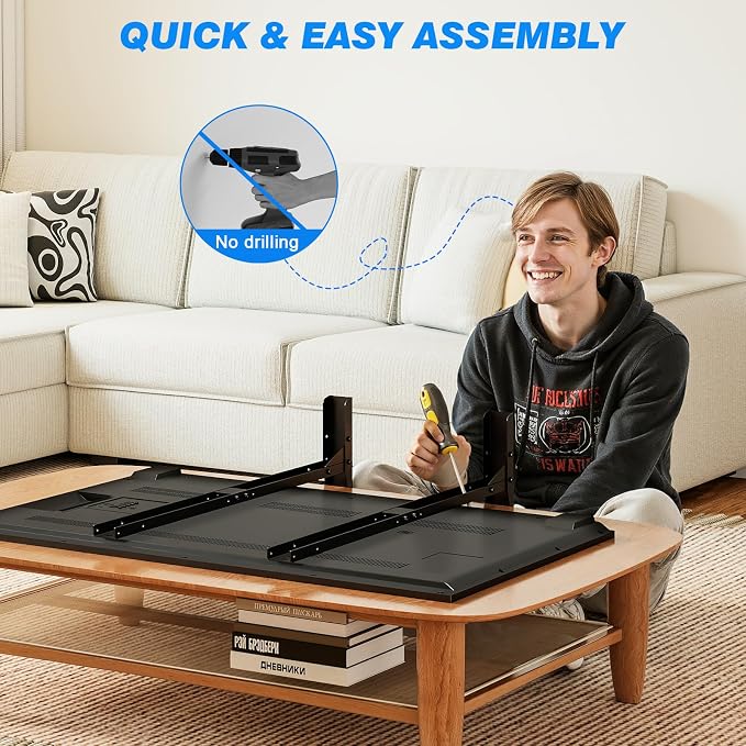 Rfiver Universal TV Stand for 20-70 inch Flat Curved TVs, Height Adjustable - Image 8