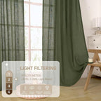 Light Filtering Linen Curtains 80 inch - Image 4