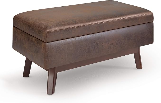 SIMPLIHOME Owen Small Rectangular Storage Ottoman by SimpliHome