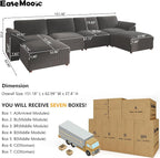 EASE MOOSE Modular Sectional Sofa, Oversized U Shape Sectional Couch - Image 2