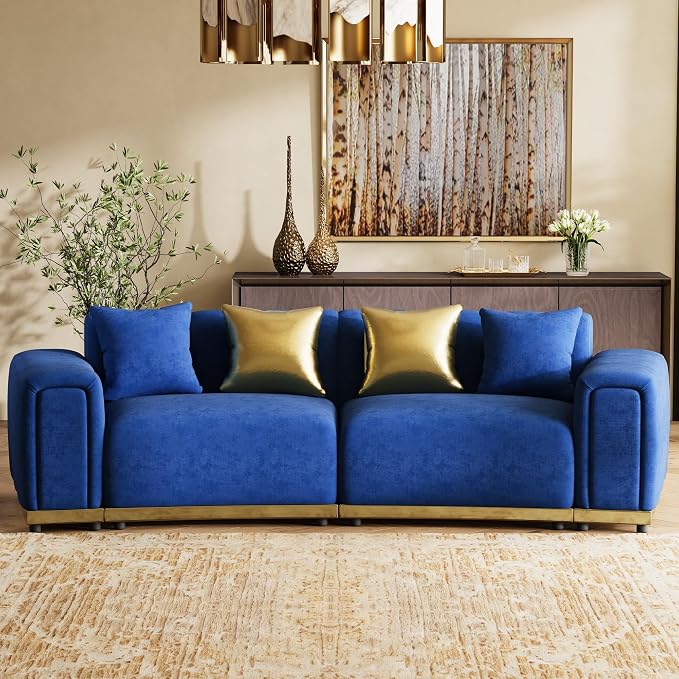 104" Oversized Velvet Chesterfield Couch - Image 3