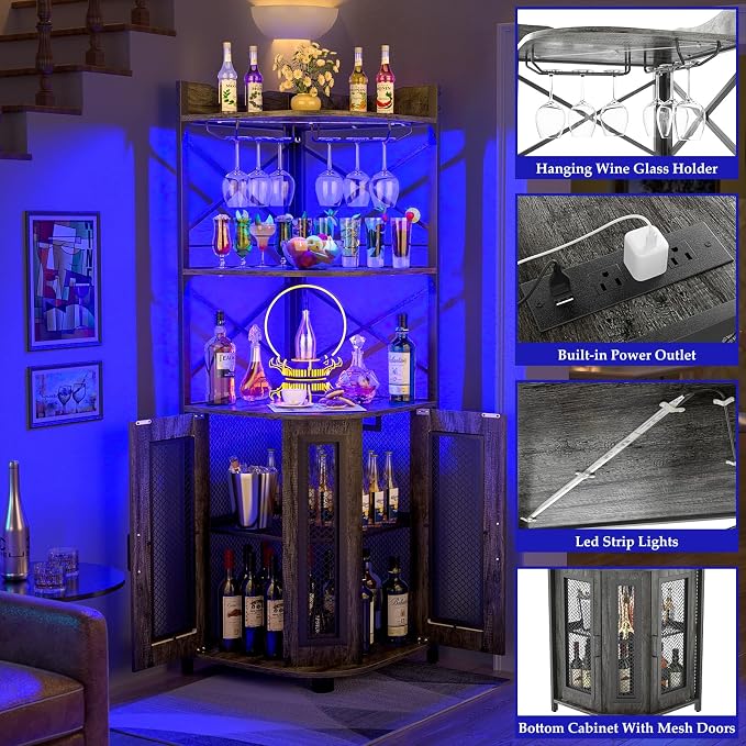 Aheaplus Corner Bar Cabinet - Image 5
