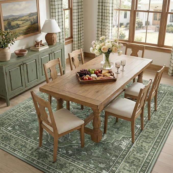 RELEANY Washable Area Rug, Water Repellent, Pet Friendly, Vintage Floral Boho - Image 3