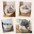 INDRESSME Large Laundry Basket, 21.7'' x 13.8'' Cotton Rope Blanket Basket - Image 4
