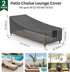 Mrrihand Chaise Lounge Cover, Patio Furniture Covers, Patio Lounge Chair Cover - Image 2