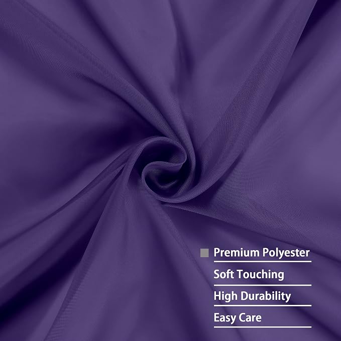 Purple Sheer Curtains 96 Inch Length, Elegant Sheer Curtains - Image 4