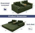 MAXYOYO Loveseat Sofa Bed, Striped Faux Fur Foldable Floor Sofa Couch in A Box - Image 2