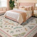 Floral Pink Rugs for Bedroom Girls 6x9 by HazoHaus