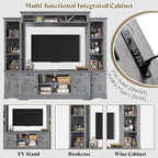 AMERLIFE 98" Farmhouse Entertainment Center Fits 75" TVs, Wall Unit - Image 3