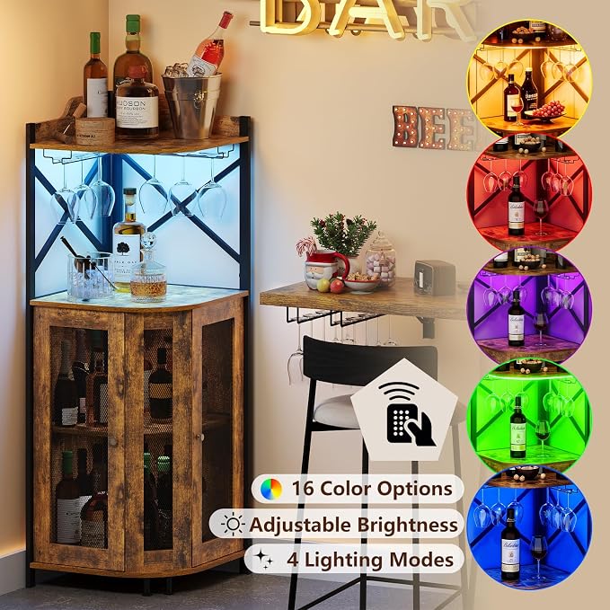 JKsmart Corner Bar Cabinet - Image 3