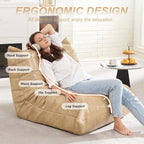 Hobestluk Giant Bean Bag Chair Lazy Floor Sofa, Memory Foam Fireside Sofa - Image 4