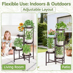 iDavosic.ly Plant Stand Indoor Outdoor, 5 Tier Corner Metal Flower Display - Image 6