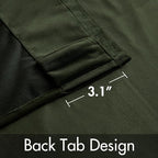 MIULEE Velvet Curtains 52x96 inches 2 Panels Olive Blackout Curtains | Luxury - Image 3