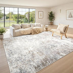 Beige Grey 10x14 Washable Area Rugs by Srugn