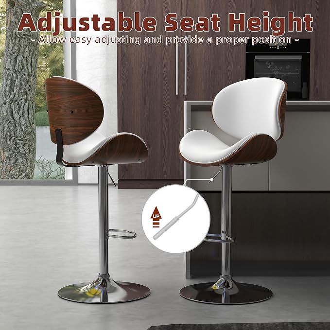 civama Bar Stools Set of 4 for Kitchen Counter, Adjustable Bar Height Chairs - Image 3