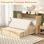 VINGLI Queen Size Rattan Murphy Bed - Image 6