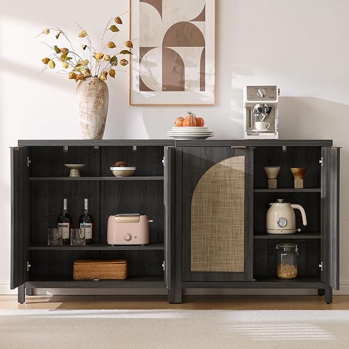 SICOTAS Rattan Sideboard Buffet Cabinet - Image 5