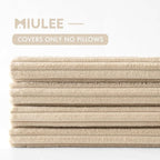 MIULEE Soft Corduroy Decorative Throw Pillow Covers Beige 20x20 | Set of 4 - Image 6