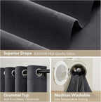 MIULEE Grey 100% Blackout Curtains - Image 7