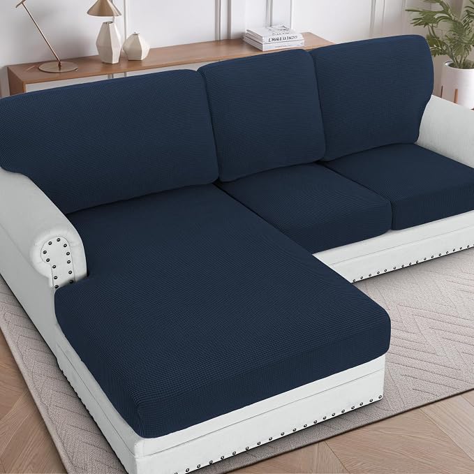 H.VERSAILTEX Sectional Couch Covers 3 Pieces Sofa Seat Cushion Covers L Shape by HVERSAILTEX