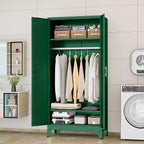 71 "Metal Armoire Wardrobe Closet, Steel Clothing Storage Cabinet - Image 7