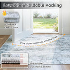 6x9 Washable Area Rug for Living Room Bedroom: Non-Slip Modern Blue Grey | - Image 7