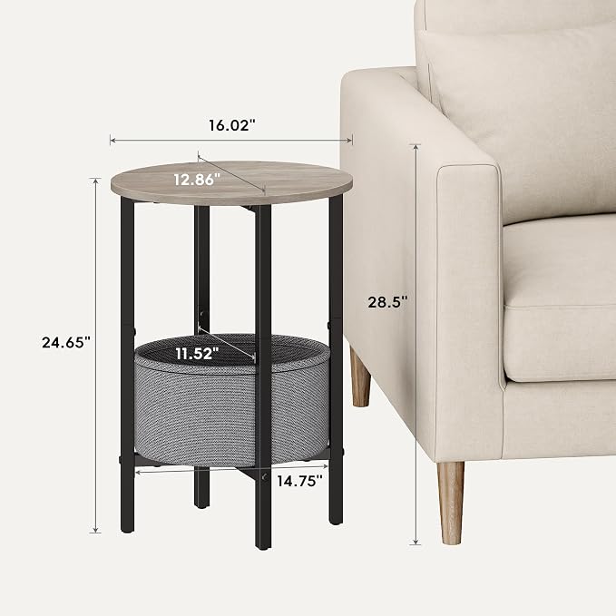 Vagusicc Round Side Table End Table - Image 3