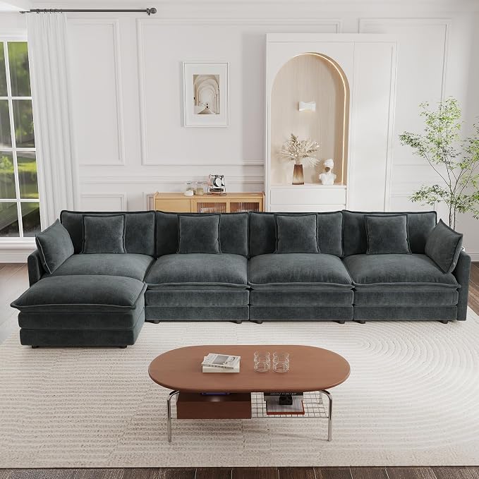 mikibama Modular Sectional Sofa, 146.5 Inch L Shaped Couch Set - Image 8