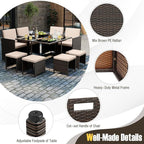 Tangkula 9 Piece Patio Dining Set, Rattan Chairs - Image 8