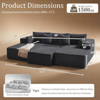 108" Cloud Sectional Couch, Comfort Sleep Sofa - Image 2