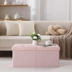 Storage Ottoman Bench Foldable Seat Footrest Shoe Bench End of Bed Storage - Image 7