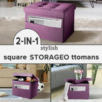 LINMAGCO Storage Ottoman Folding Foot Stool Foot Rest - Image 7