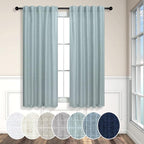 Seafoam Curtains 38 Inch Width for Kitchen 2 Panel Back Tab Rod Pocket Semi - Image 9