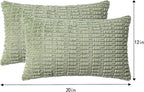 Pack of 2 Corduroy Decorative Throw Pillow Covers 12x20 Inch, Sage Green | Fall - Image 7