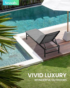 Vexwalx Outdoor Lounge Chairs Set of 3, Aluminum Chaise Lounge Chairs - Image 2