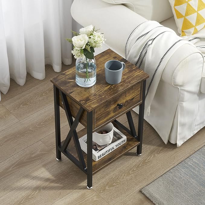 VECELO Nightstands Set of 2, Modern Bedside End Tables, Night Stands - Image 6