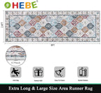 HEBE Hallway Runner Rug 2'8''x8', Washable Non Slip Kitchen Rug Runner | Soft - Image 2