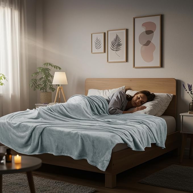 Utopia Bedding Soft Fleece Bed Blanket Queen Size Ash Grey | Microfiber Plush - Image 6