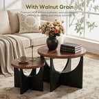 LIKIMIO Nesting Coffee Tables Set of 2, 23.6" Small Round Side Tables - Image 3