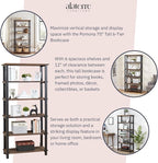 Alaterre Furniture Pomona Living Room 6-Tier Solid Wood Bookcase - Image 4