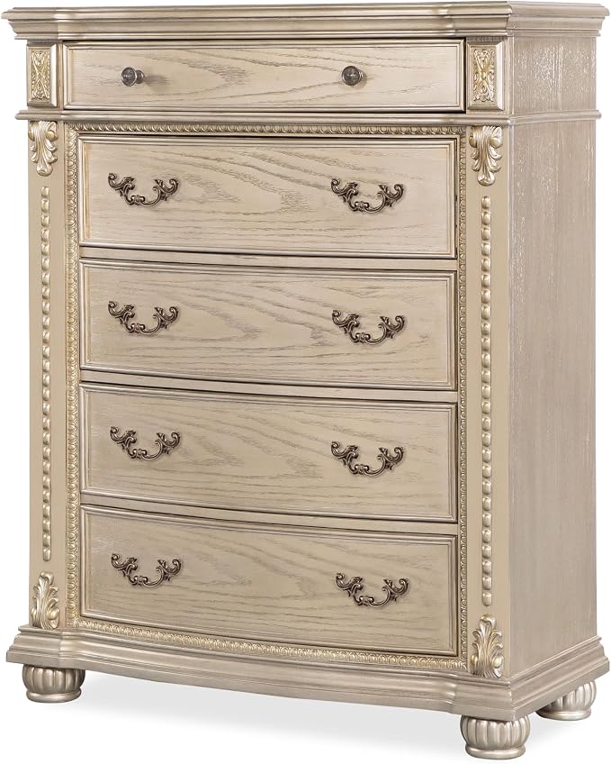 First of a Kind Evelyn Traditional 5 Piece Queen Bedroom Set - Image 6