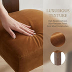 HNY Mid Century Modern Dining Chairs, Velvet Fabric Farmhouse Upholstered and - Image 4